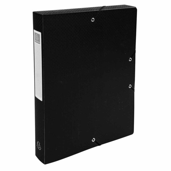 Exacompta Elasticated Polypropylene Box File A4 40mm Pack of 8, Black