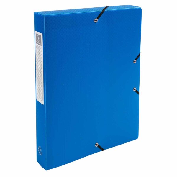 Exacompta Elasticated Polypropylene Box File A4 40mm Pack of 8, Blue