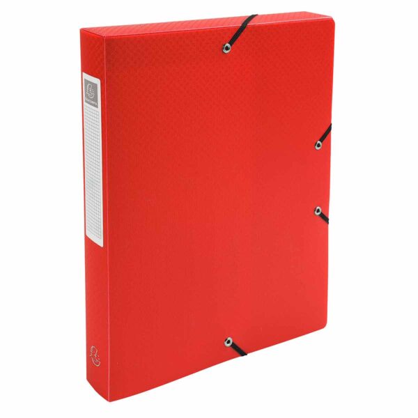 Exacompta Elasticated Polypropylene Box File A4 40mm Pack of 8, red