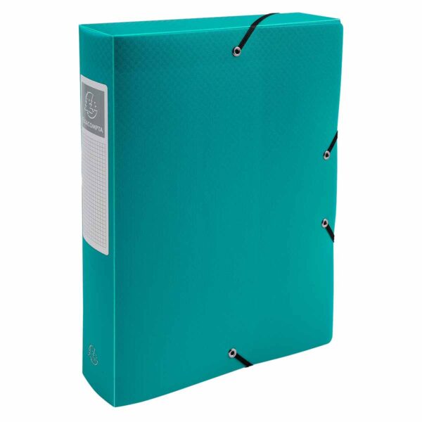 Exacompta Elasticated Opaque Polypropylene Box File A4 60mm Pack of 8, Green