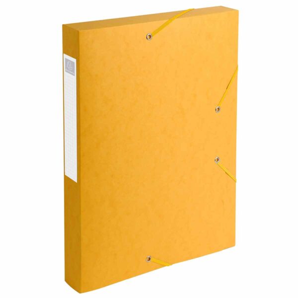 Exacompta Elasticated Box File Pressboard A4 40mm Pack of 10, Yellow