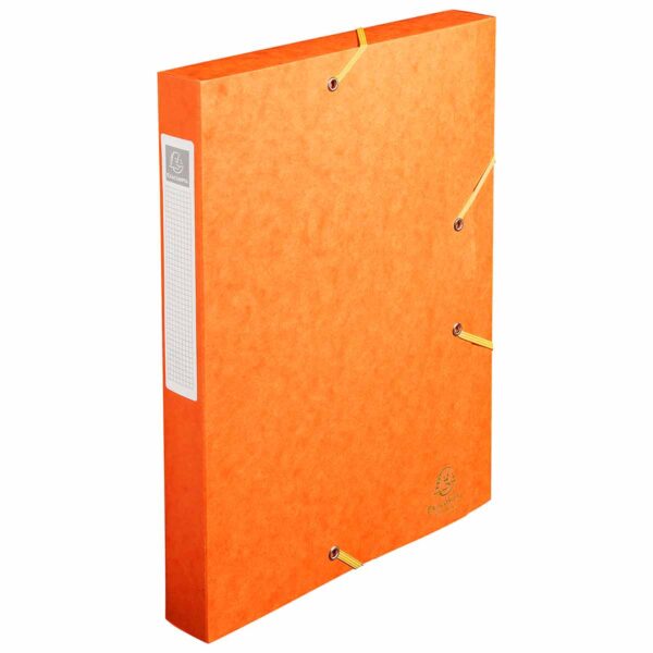 Exacompta Elasticated Box File Pressboard A4 40mm Pack of 10, Orange