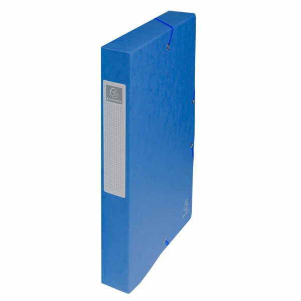 Exacompta Elasticated Box File Pressboard A4 40mm Pack of 8, Blue