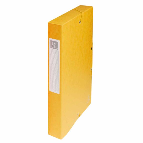 Exacompta Elasticated Box File Pressboard A4 40mm Pack of 8, Yellow