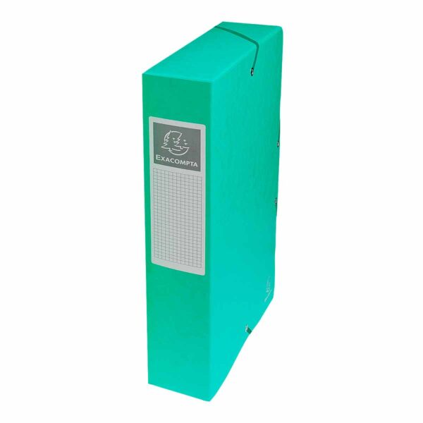 Exacompta Elasticated Box File Pressboard A4 60mm Pack of 8, Green