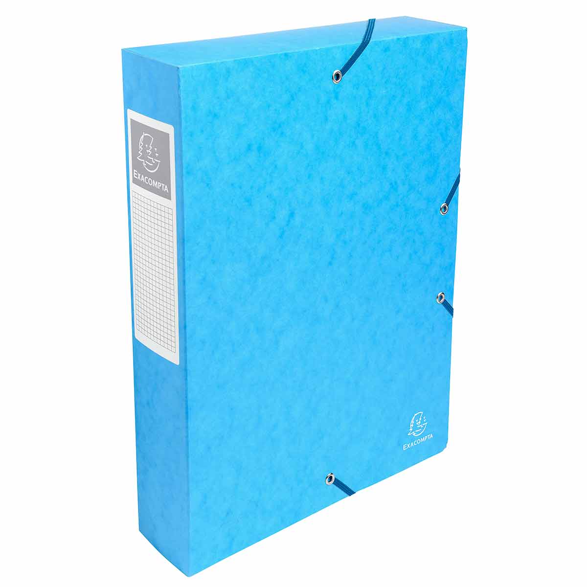 Exacompta Elasticated Box File Pressboard A4 60mm Pack of 8, Turquoise