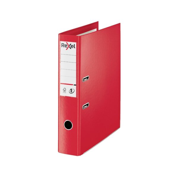 Rexel Choices Lever Arch File Foolscap PP 75mm Pack of 10, red