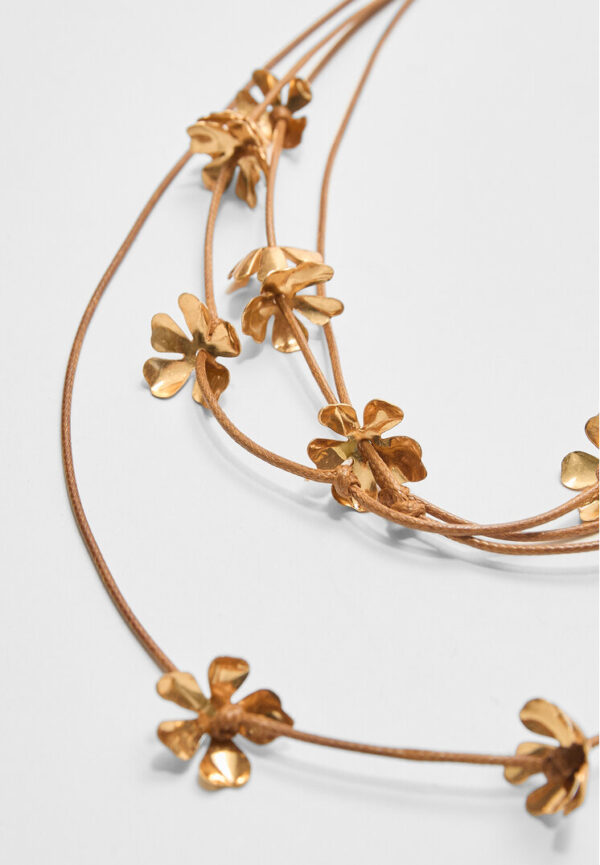 Stradivarius Mini multi-flower cord necklace  Gold OS - Image 2