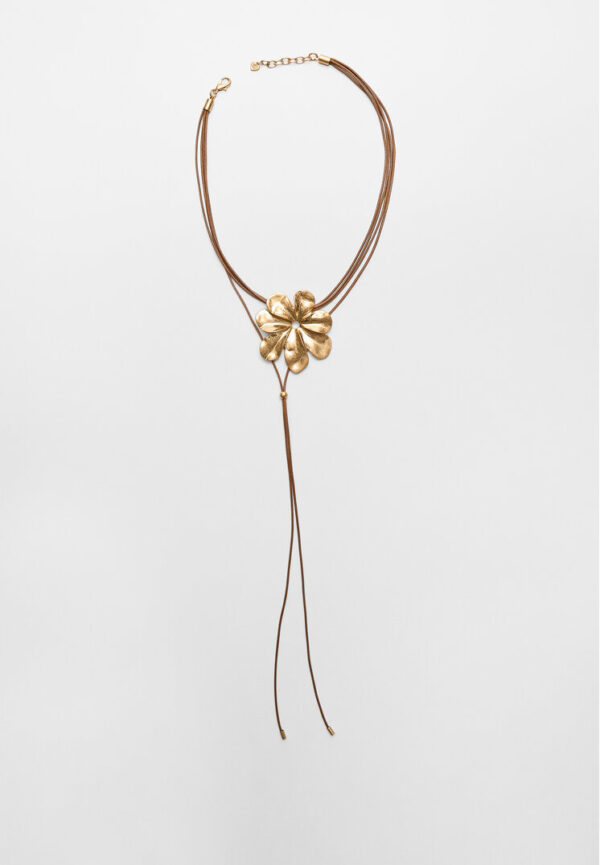 Stradivarius Floral cord necklace  Gold OS