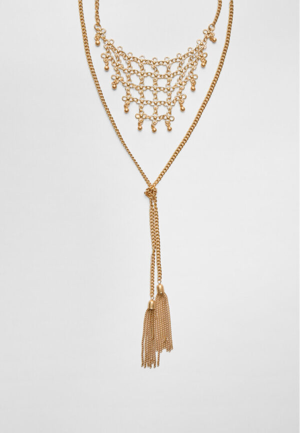 Stradivarius Maxi lariat necklace with mini flowers  Gold OS