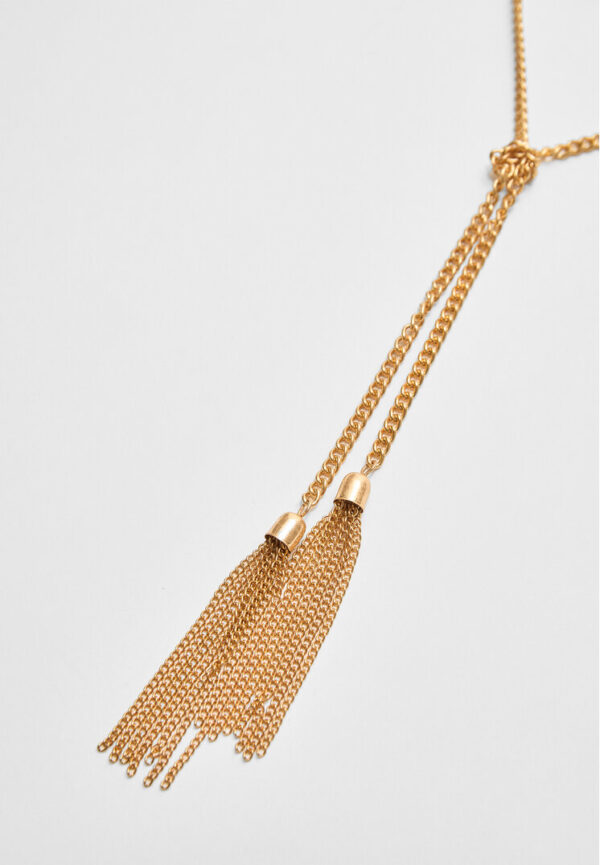 Stradivarius Maxi lariat necklace with mini flowers  Gold OS - Image 2