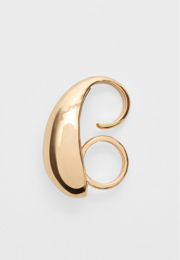 Stradivarius Double droplet ring  Gold OS - Image 2