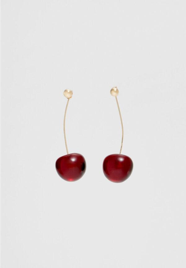 Stradivarius Cherry earrings  Gold OS