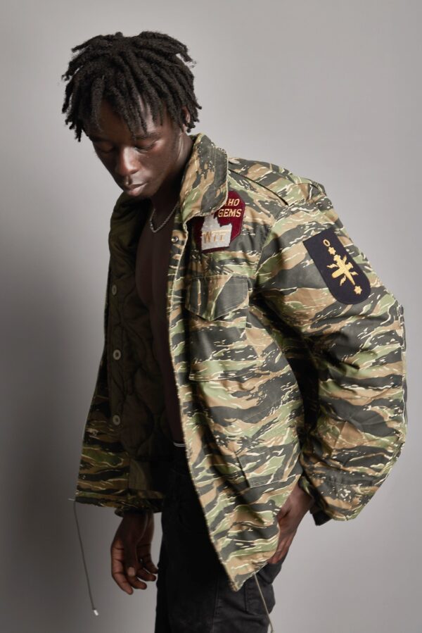 Vintage M65 Military Field Jacket in Tiger Camo | Size: L/XL