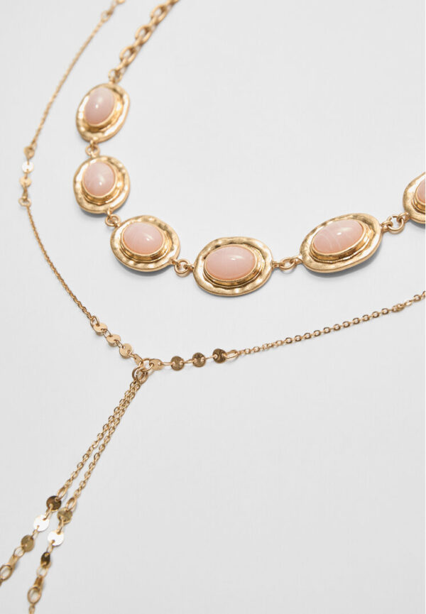 Stradivarius Set of 2 lariat and resin necklaces  Gold OS - Image 2
