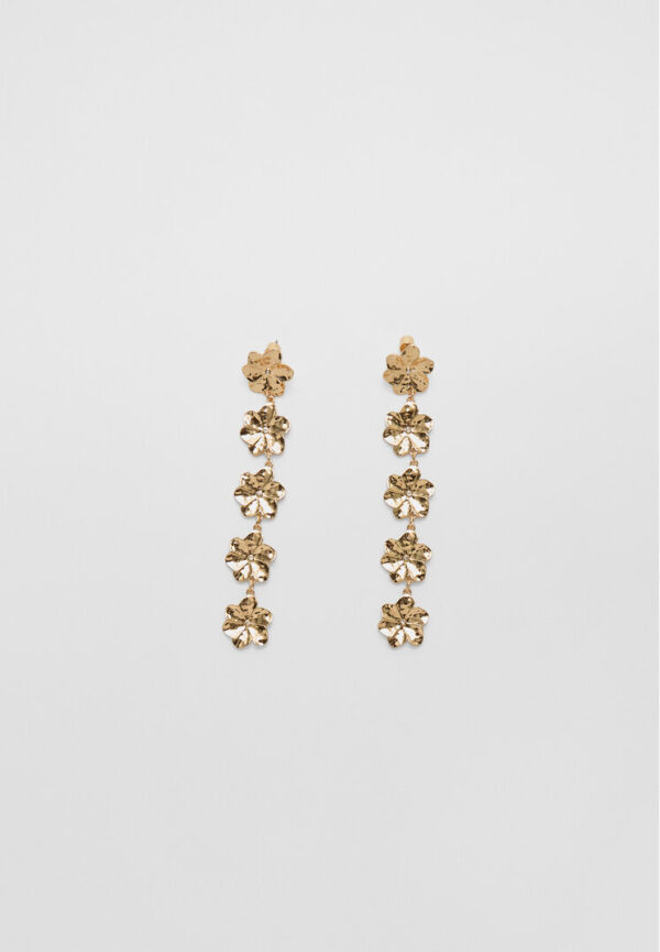 Stradivarius Mini flower dangle earrings  Gold OS