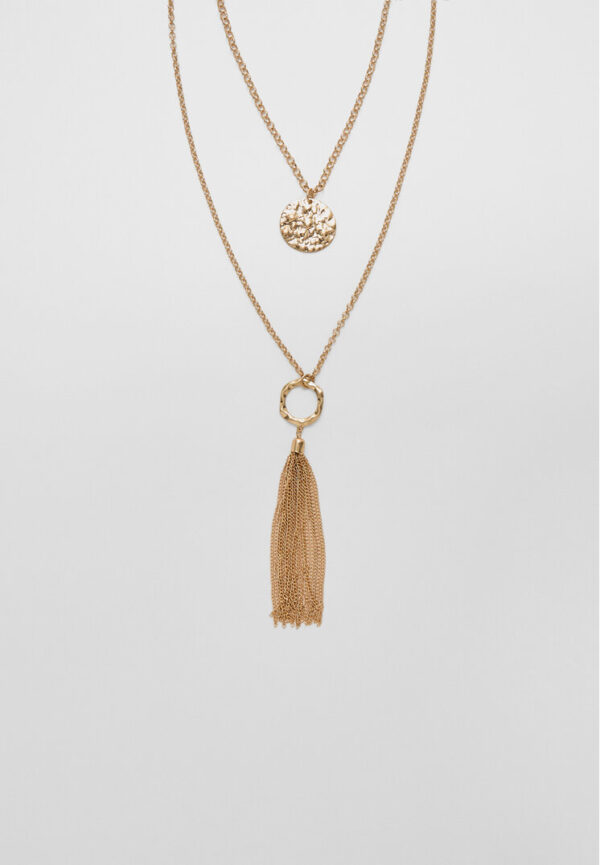 Stradivarius Double-chain medallion necklace  Gold OS - Image 2