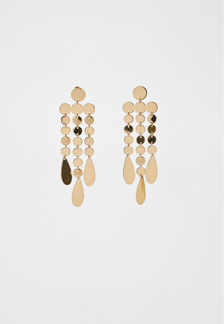Stradivarius Cascading dangle earrings  Gold OS