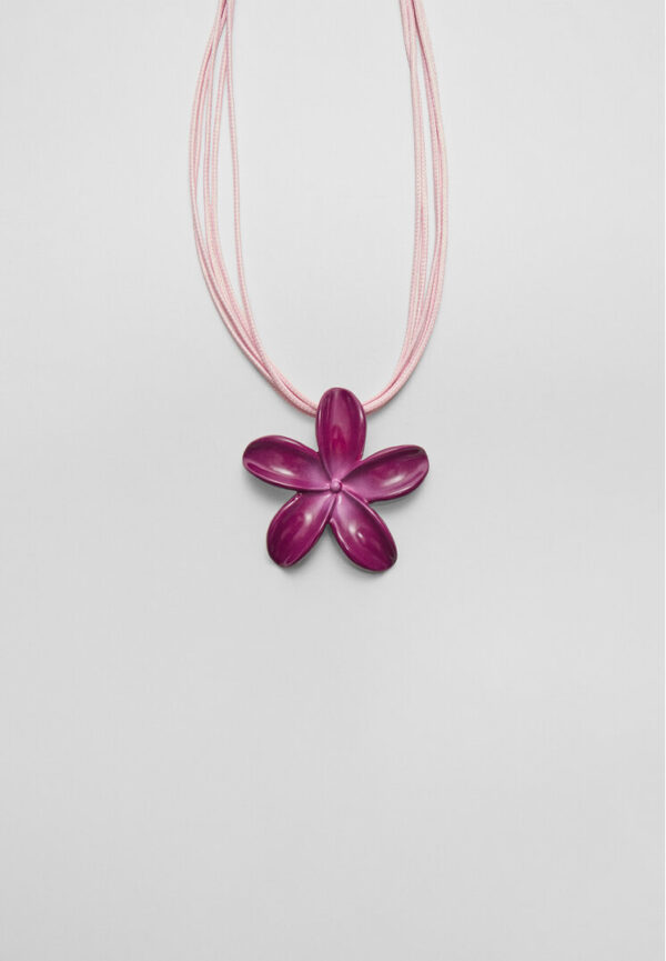 Stradivarius Floral cord necklace  Pink OS