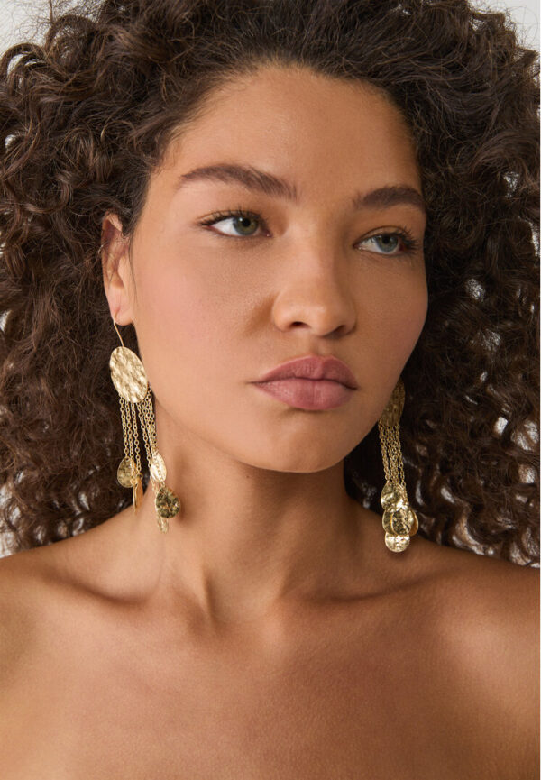 Stradivarius Long chain earrings  Gold OS - Image 3