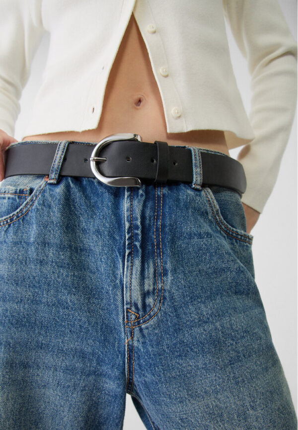 Stradivarius Belt with semi-circle buckle  Black 26 - Image 3