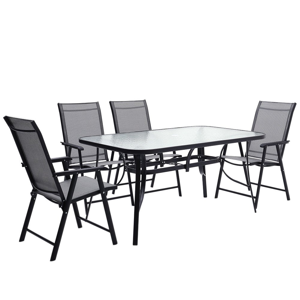 Rectangular Outdoor Dining Table with/without Folding Chairs