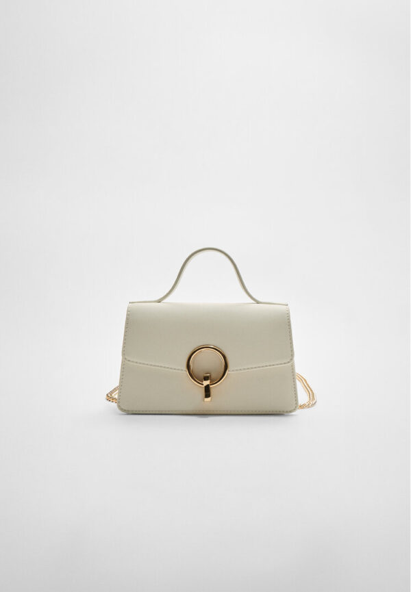 Stradivarius Crossbody bag with a round clasp  White OS