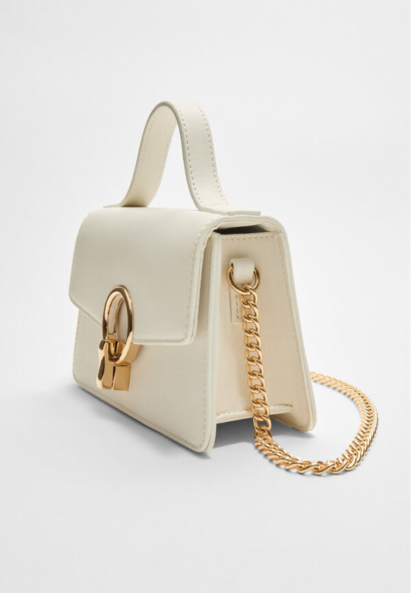 Stradivarius Crossbody bag with a round clasp  White OS - Image 2