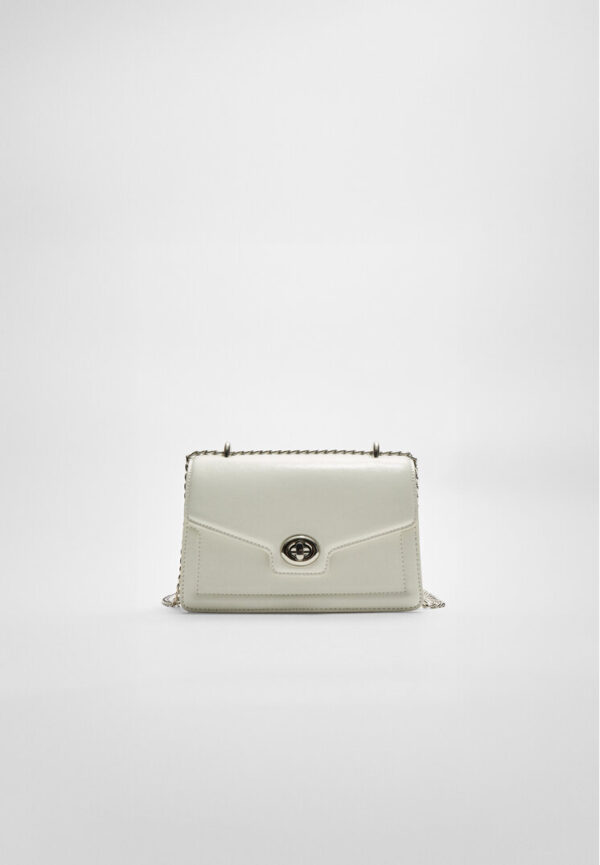 Stradivarius Rigid crossbody bag with clasp  White OS