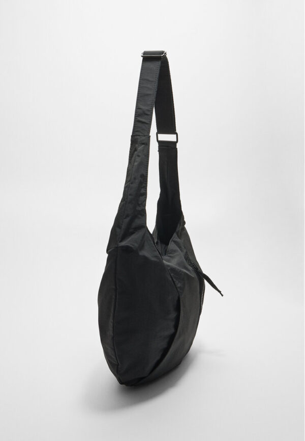 Stradivarius Fabric moon shoulder bag  Black OS - Image 2