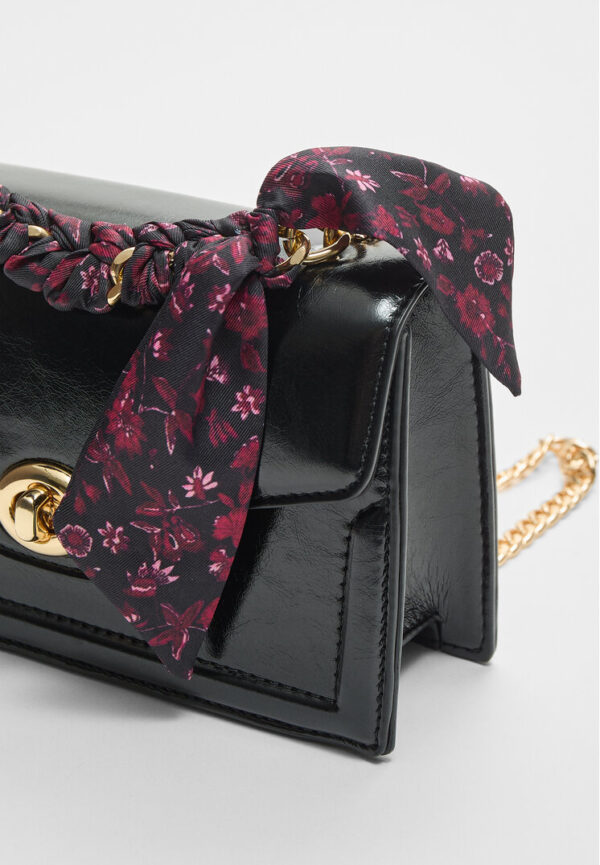 Stradivarius Crossbody bag with scarf  Black OS - Image 2