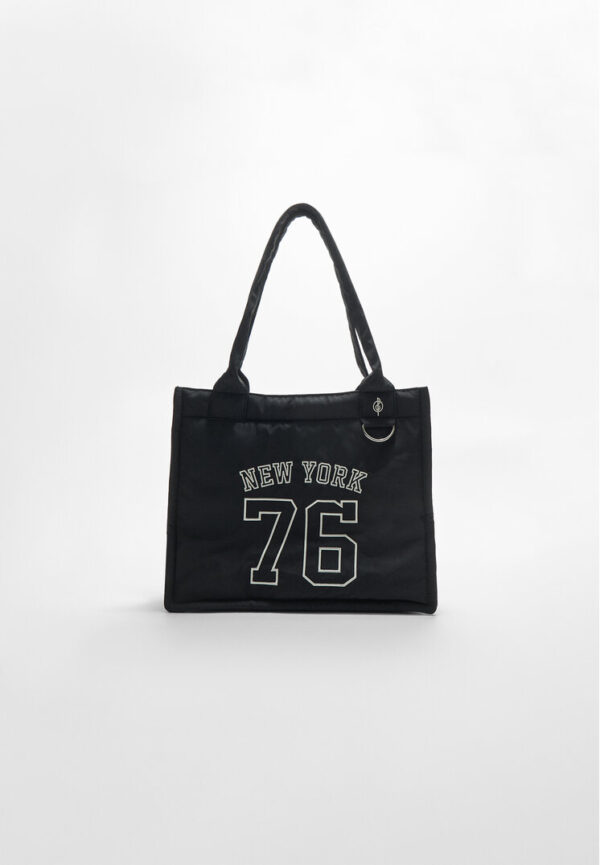 Stradivarius Zipped fabric bag with number  Black OS