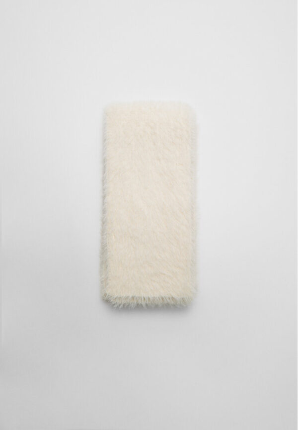 Stradivarius Soft touch faux fur scarf  Ecru OS