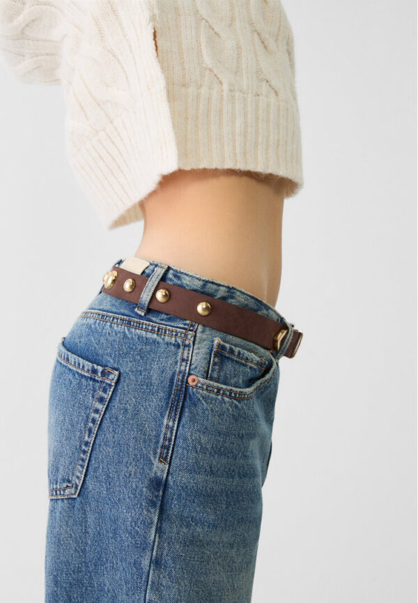 Stradivarius Belt with studs  Beige 26 - Image 3