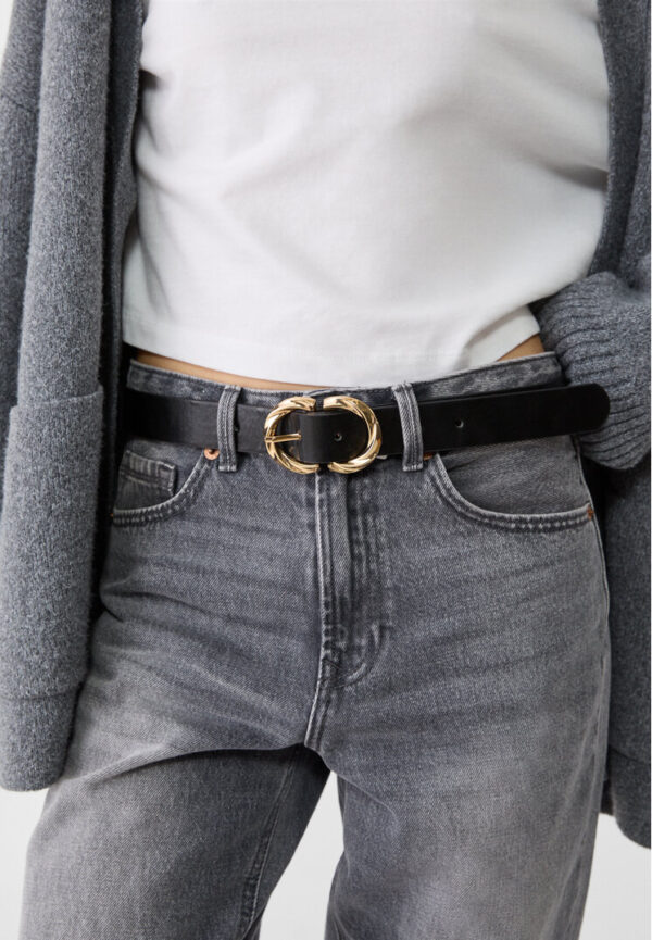 Stradivarius Double buckle belt  Black 26 - Image 3