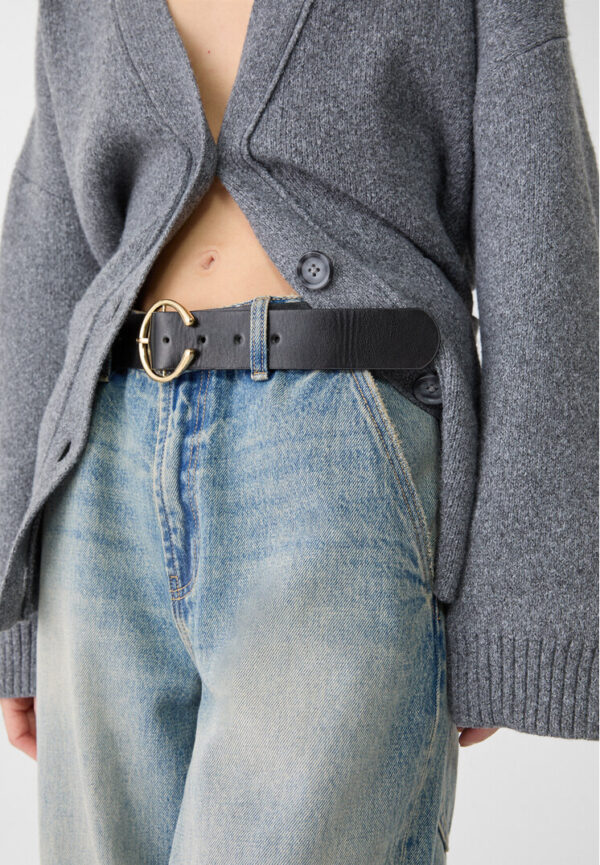 Stradivarius Belt with round buckle  Black 26 - Image 3