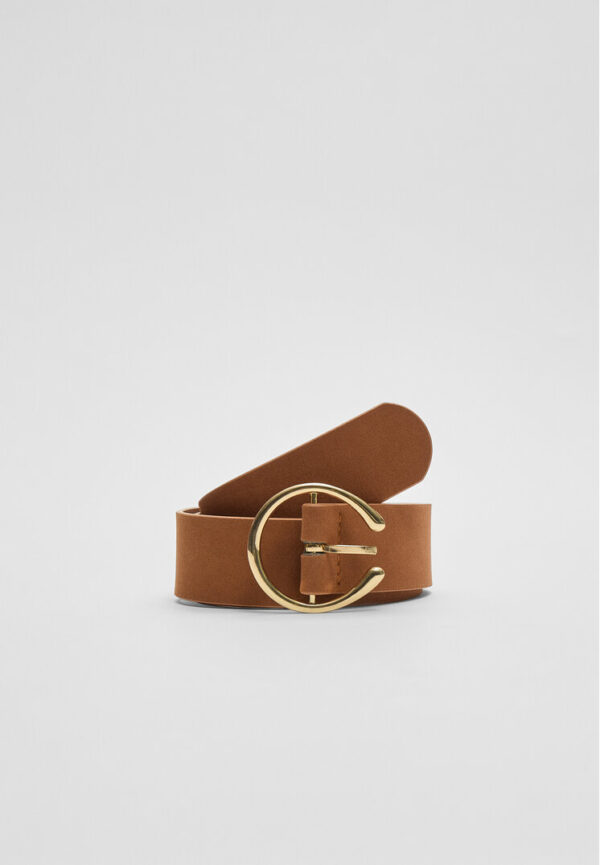 Stradivarius Belt with round buckle  Pale camel 30