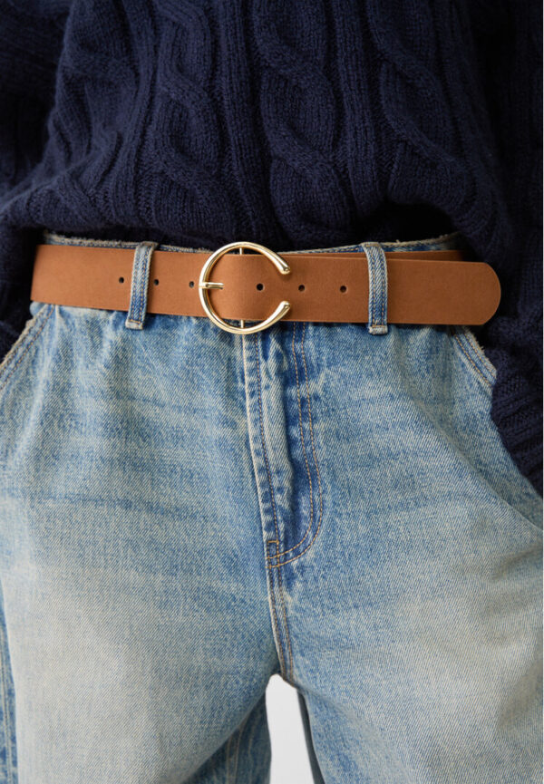 Stradivarius Belt with round buckle  Pale camel 34 - Image 3