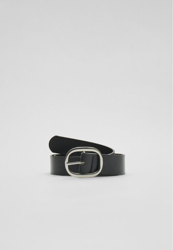 Stradivarius Belt with oval buckle  Black 34