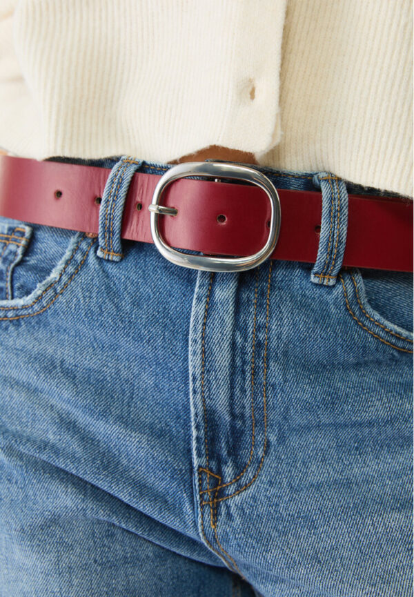 Stradivarius Belt with oval buckle  Red 30 - Image 3