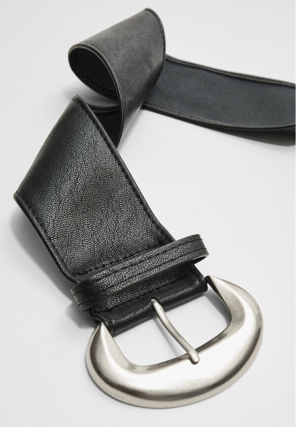 Stradivarius Wide belt with semi-spherical buckle  Black 30 - Image 2