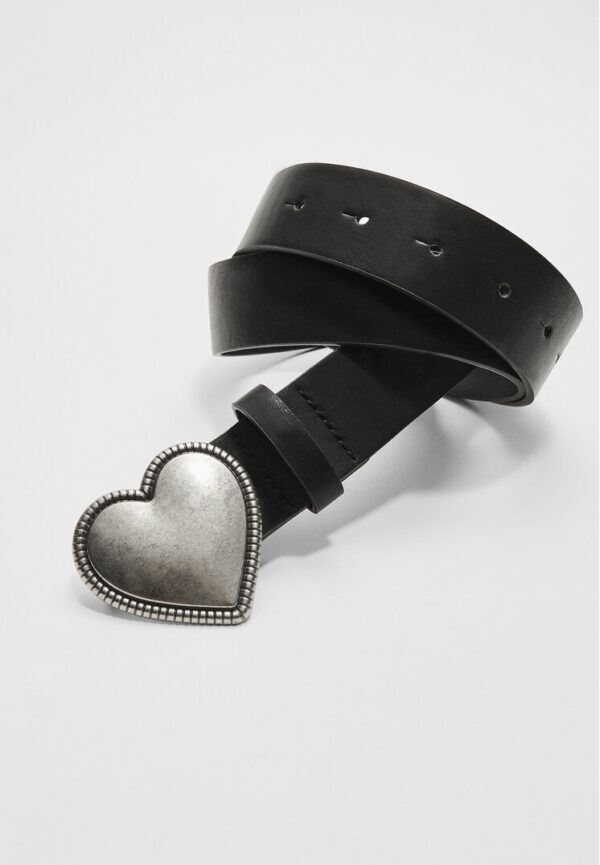 Stradivarius Heart buckle belt  Black 30 - Image 2