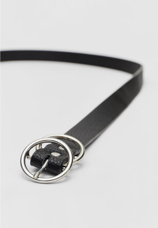 Stradivarius Thin double buckle belt  Black 34 - Image 2