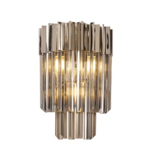 Chelsea Sculpted Glass Nickel Smoke Wall Light