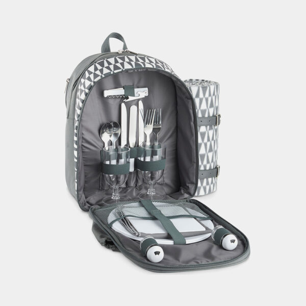 Grey Picnic Backpack - 2 Person - Image 2