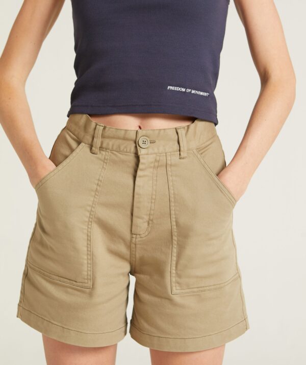 Ladies Cotton Twill Shorts - Khaki