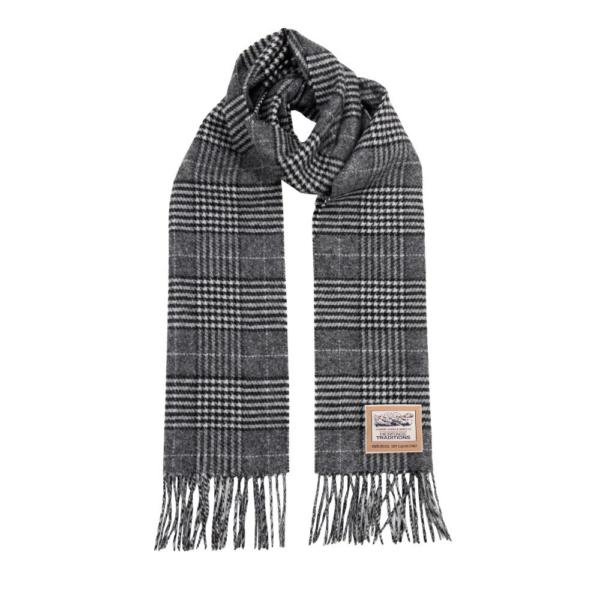 Heritage - Prince of Wales Check Wool Scarf Charcoal