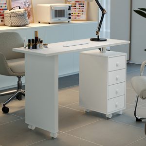 Professional Manicure Table Beauty Salon Nail Station with on Wheels 4 Drawers
