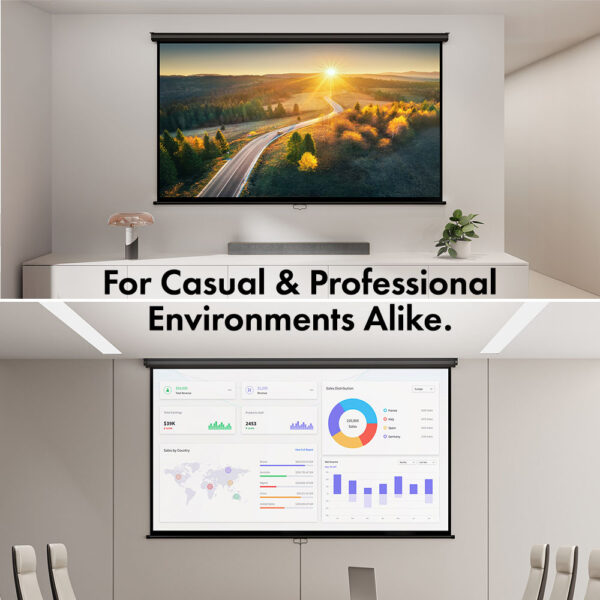 100-Inch Pull-Down Projector Screen - Image 4