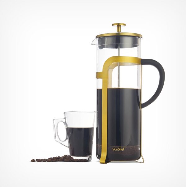 1.5L Chrome Glass Cafetiere - Coffee Makers - VonHaus